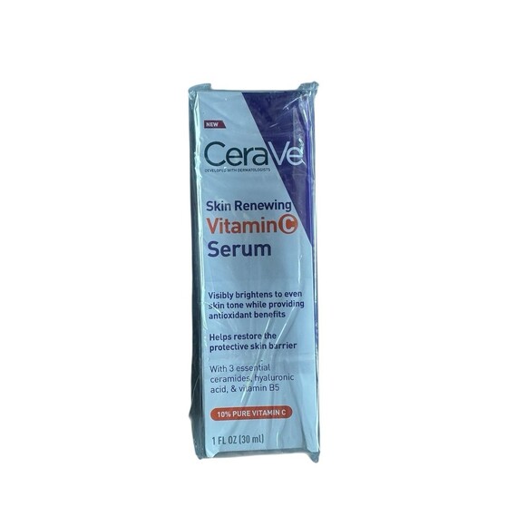 NEW CeraVe Skin Renewing 10% Vitamin C Serum w/ Ceramides B5 1 FL OZ (30 ml) - Picture 2 of 4